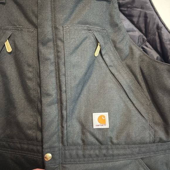 CARHARTT Extremes Arctic Biberall Bib Overalls Black 40 x 32 Excellent - Picture 5 of 9